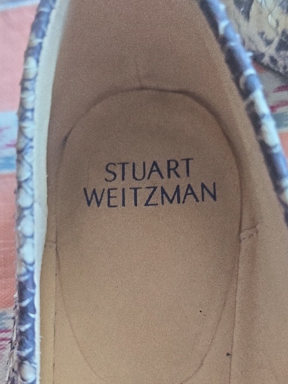 Stuart Weitzman Snake Skin Ballet Flats in Black and Cream - Picture 7 of 10